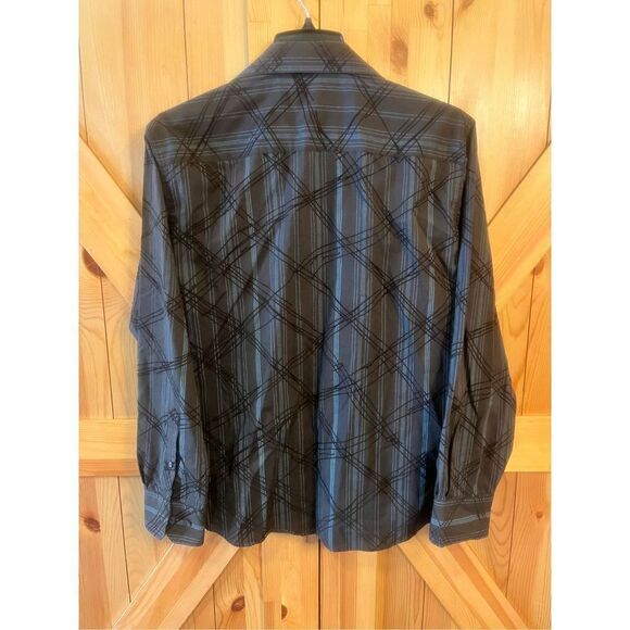 Eighty Eight Size S Mens Button Down Brown/Blue Long Sleeve Shirt (2656) - Picture 3 of 4